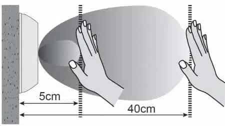 SafePass ClearWave Sensor detection range diagram