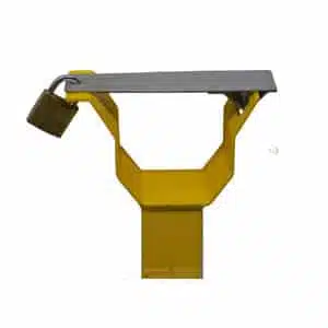 Boom pole catch post with padlock