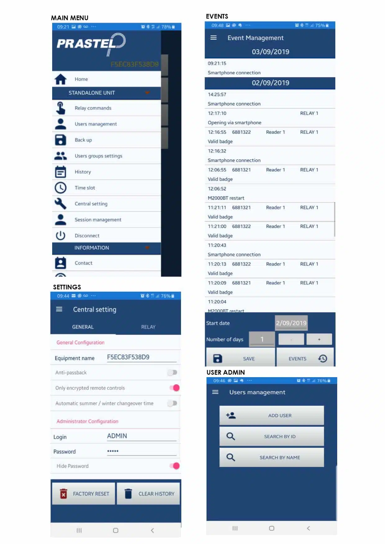 M2000BT Examples of Screen Views