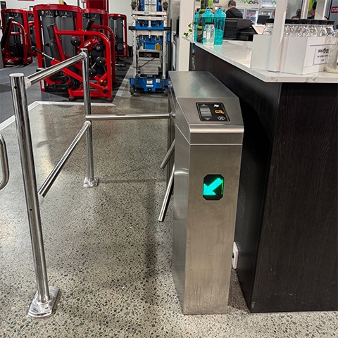 J18 Waist Height Turnstile at World Gym