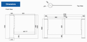 DAO8000 Double Glass Speed Gate Dimensions
